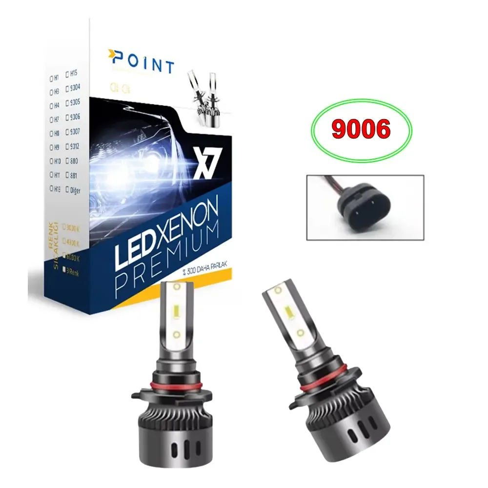 لمبة LED للمصابيح الأمامية 9006 ضوء أبيض نحيفة