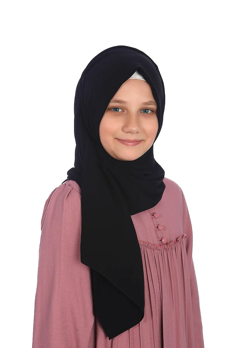 شال بنات لف بلون أسود