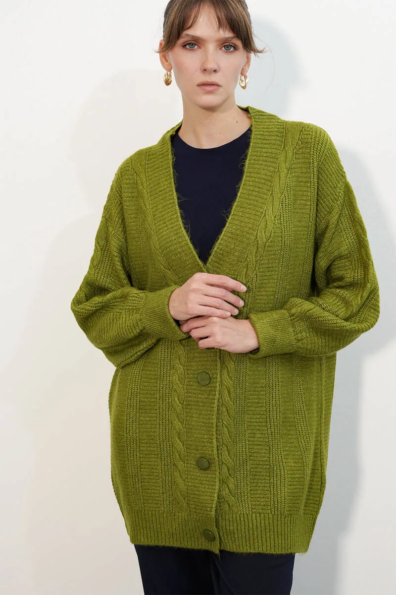 كارديغان تريكو بلون أخضر - صورة 4
