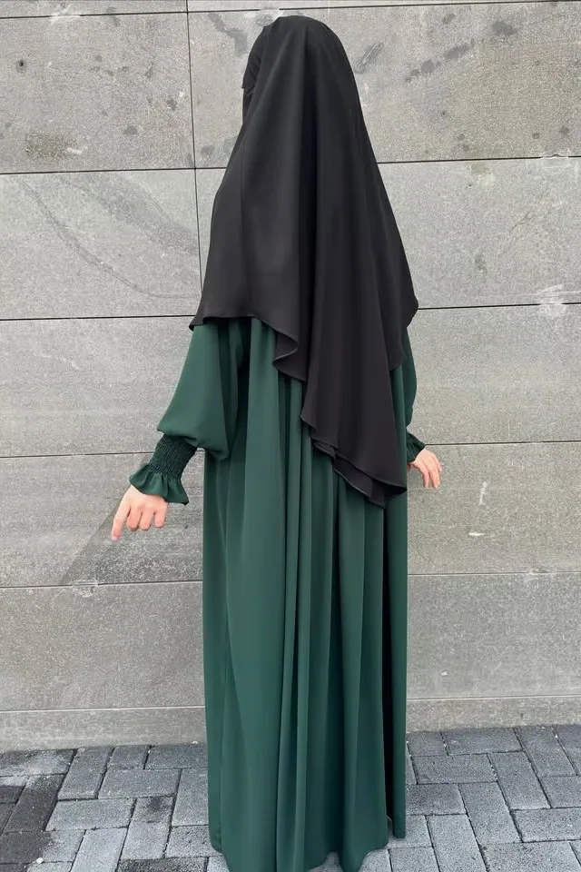 خمار قصير بطبقة واحدة ونقاب أسود - صورة 4