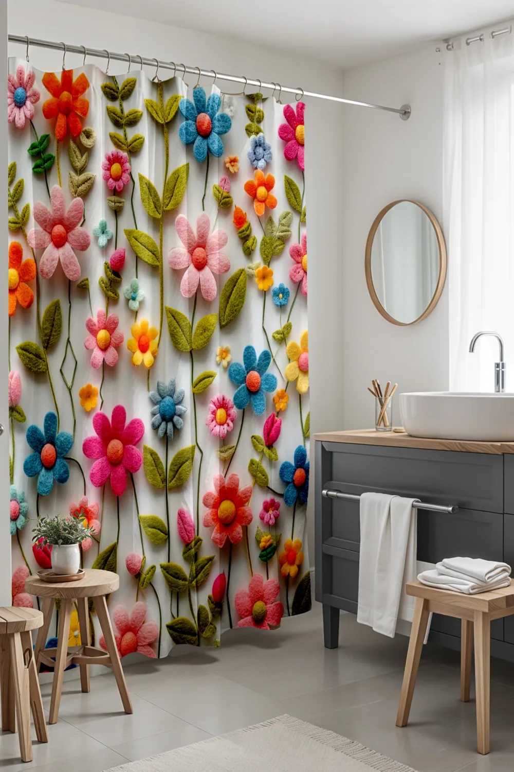 ستارة دش بنقشة حقل زهور ملونة - صورة 2