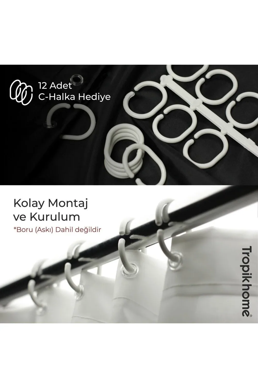 ستارة حمّام قماشية بنقشة قطرات الماء - أزرق 180×200 سم - صورة 5