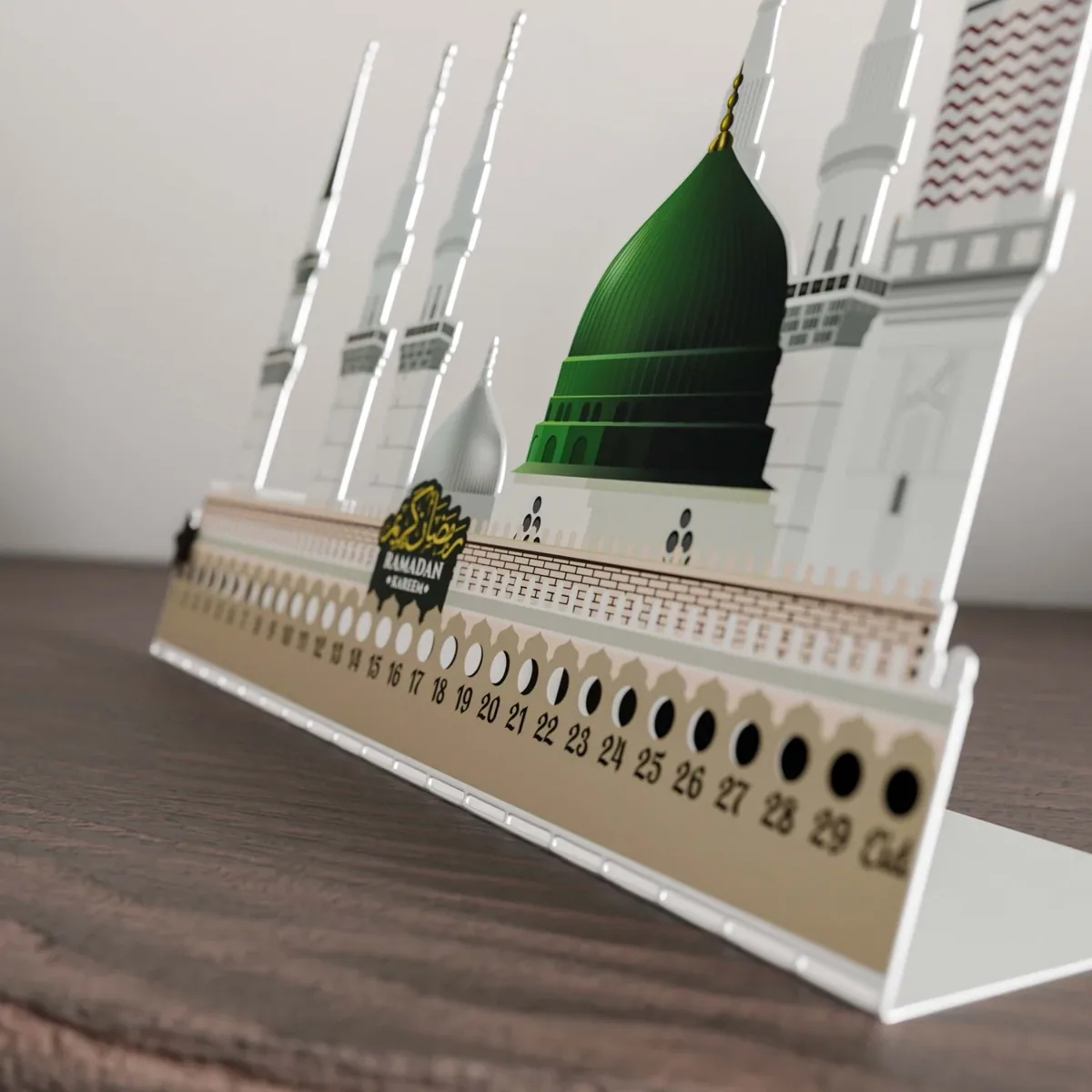 روزنامة رمضان معدنية للطاولة بتصميم المسجد النبوي - صورة 3