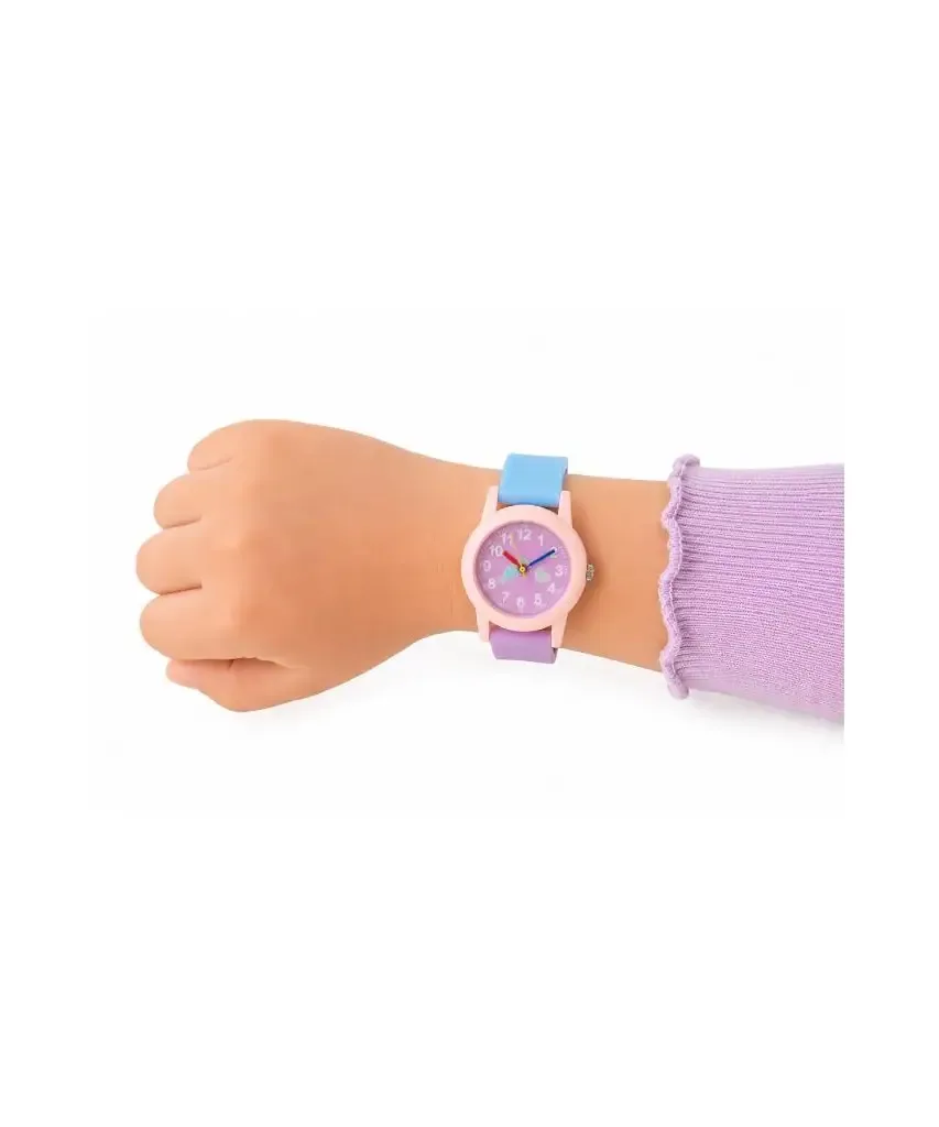 ساعة يد للبنات تناظرية بنقش حلوى - وردي فاتح - صورة 4