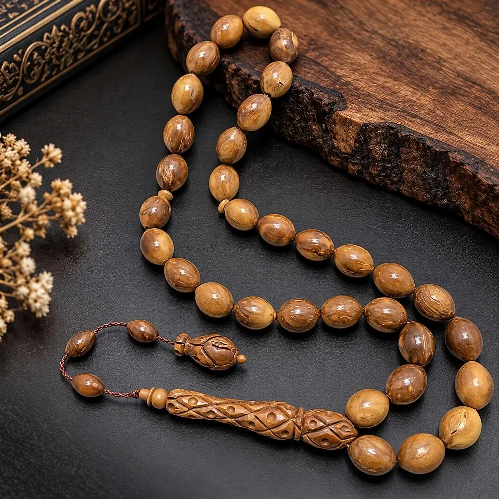 مسبحة كوكا كبيرة جداً بشاهد منقوش يدوياً