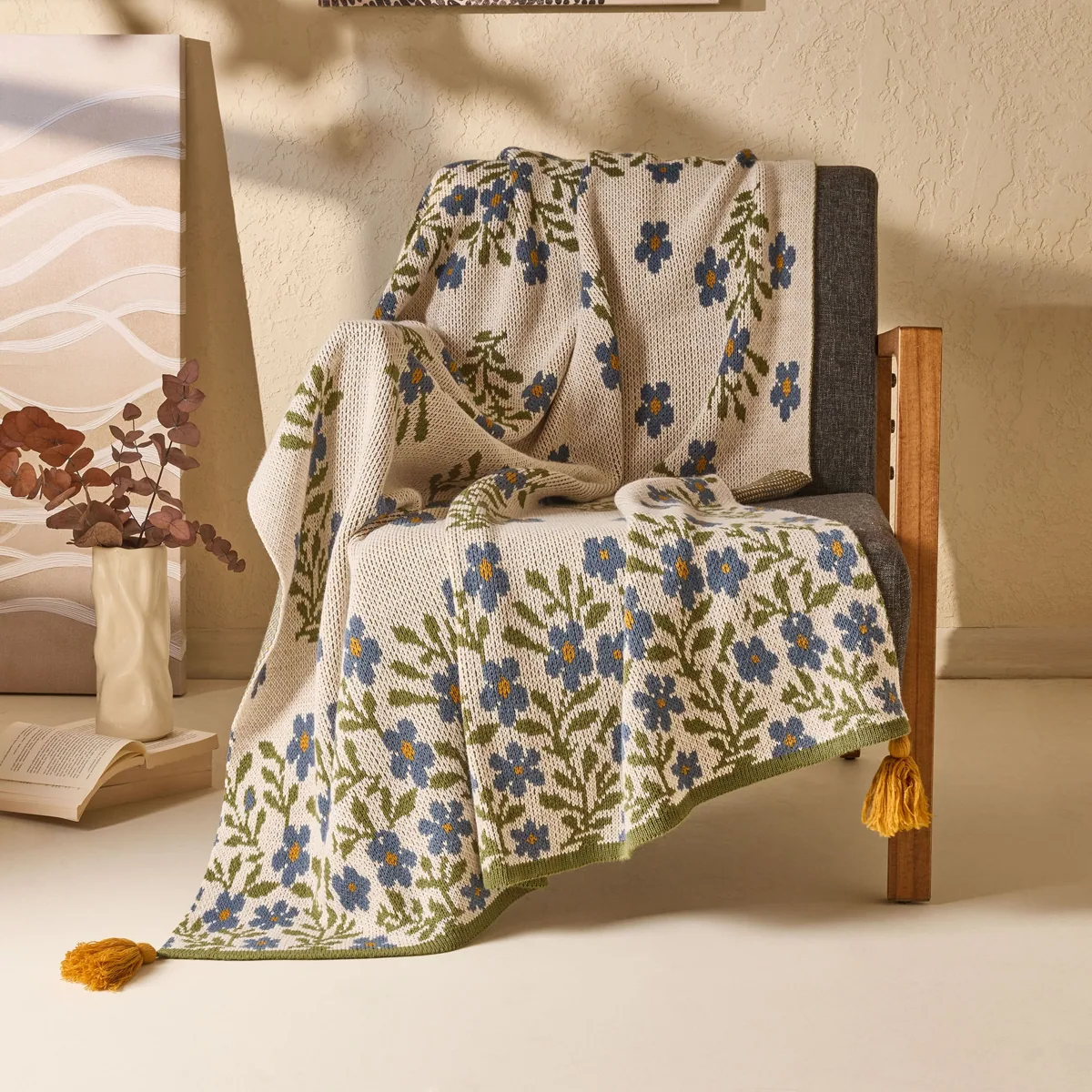 بطانية تريكو بنقشة نجوم ملونة 120×160 سم