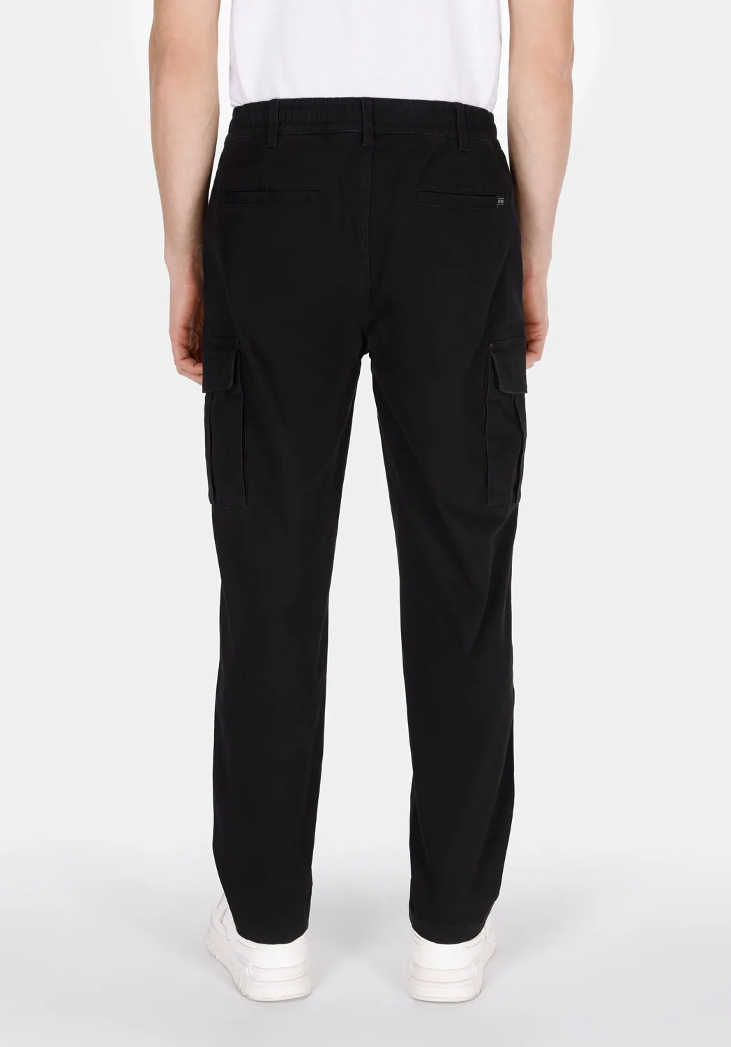 بنطال كارغو قطني أسود بساق مستقيمة - صورة 2