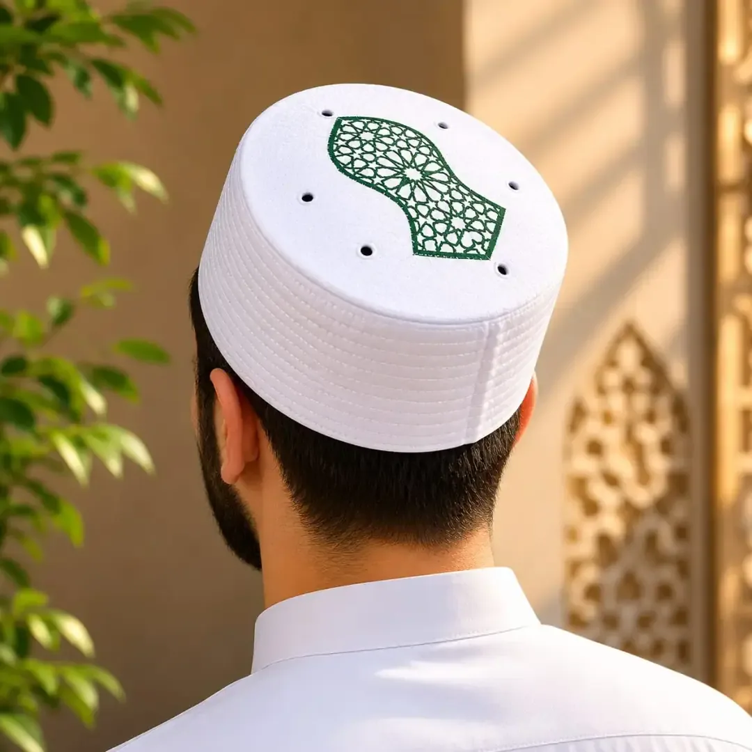 طاقية صلاة صلبة للعمامة مثقبة للتهوية