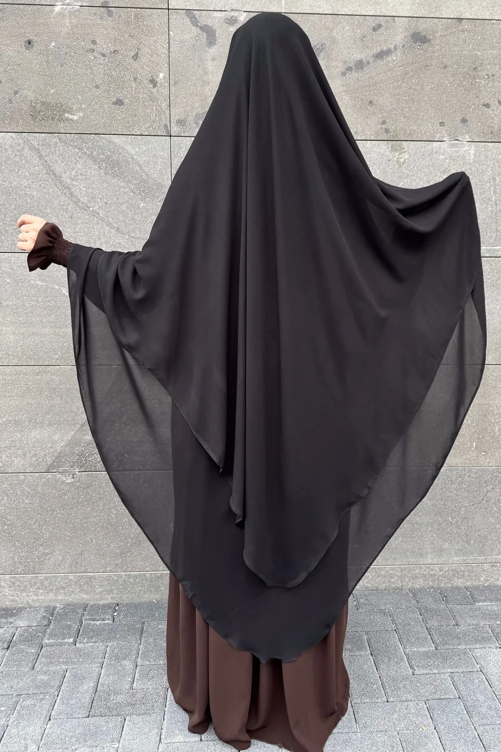 نقاب طويل كامل بثلاث طبقات