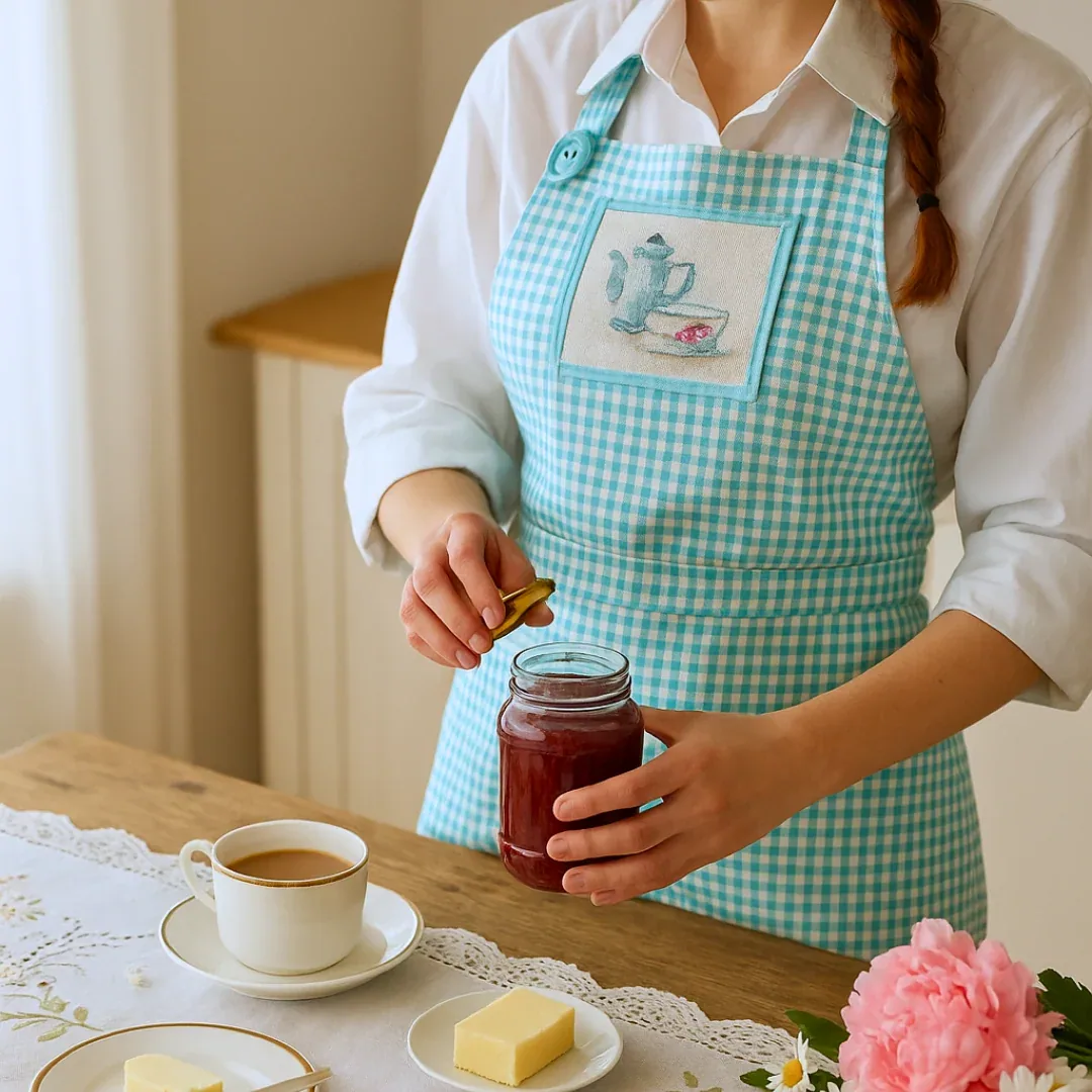 طقم مريلة مطبخ مطرزة