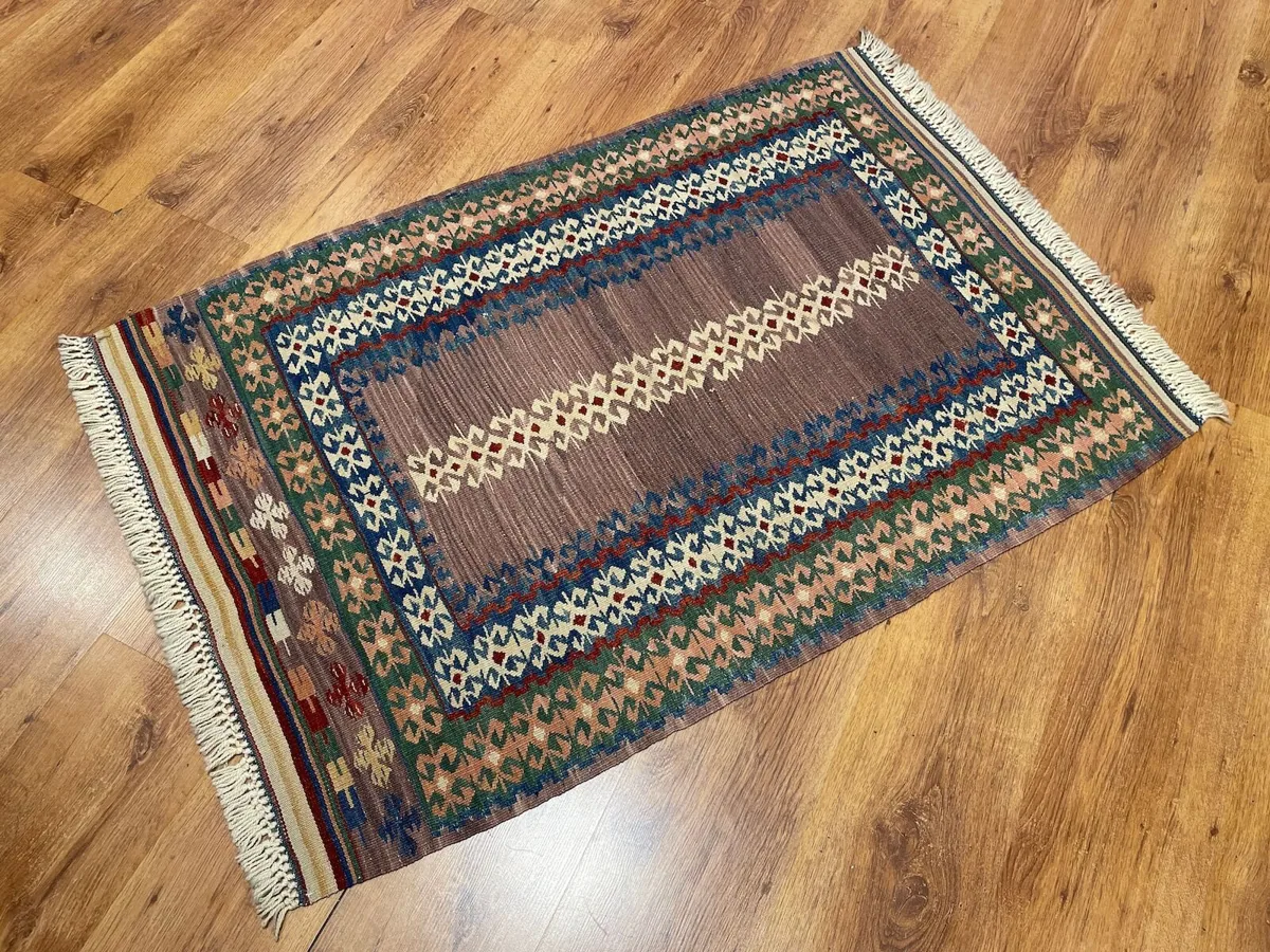كليم كيرمان منسوج يدويًا - 80×120 سم - صورة 2