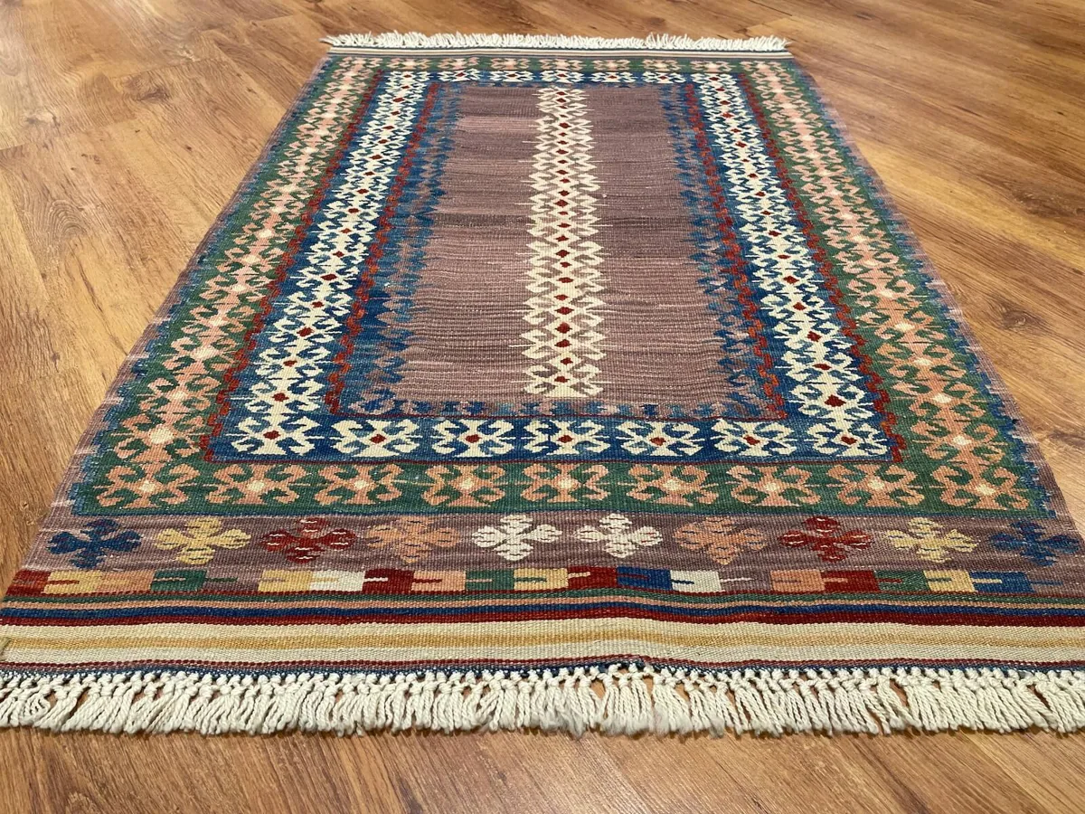 كليم كيرمان منسوج يدويًا - 80×120 سم - صورة 4
