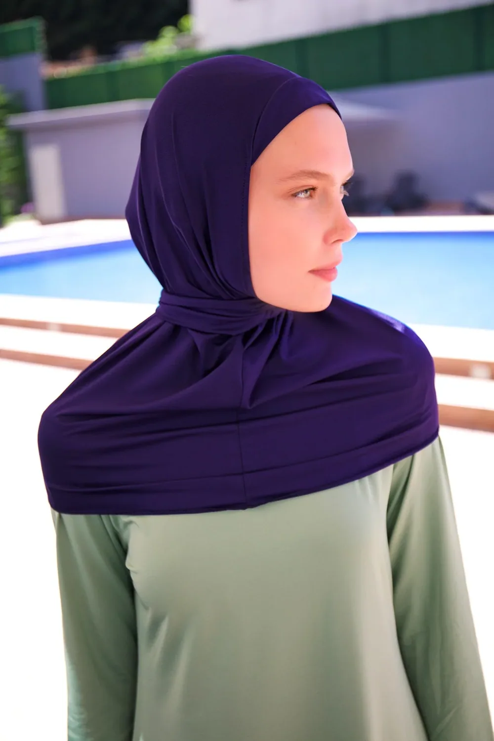 إيشارب سباحة كحلي بربطة خلفية - صورة 4