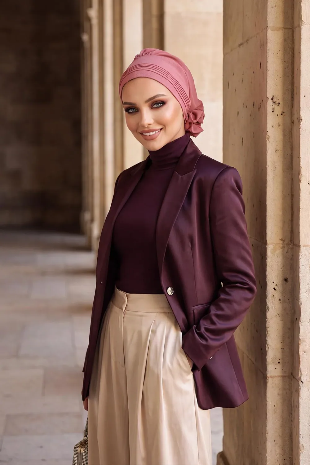 حجاب جاهز بخياطة وكسرات من الأيروبين - صورة 3