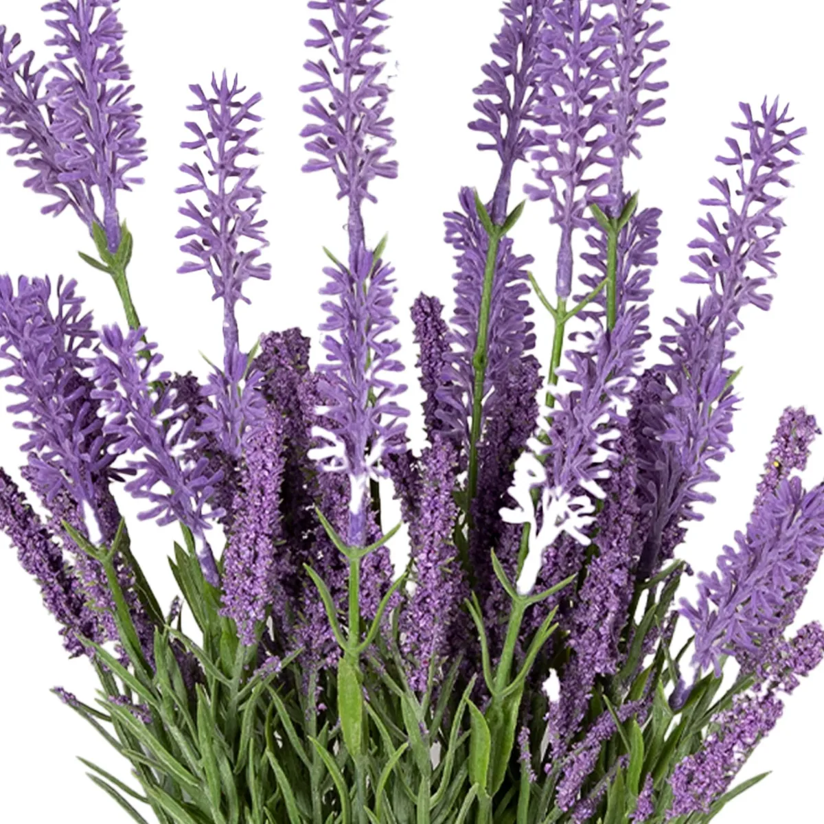 تنسيق خزامى صناعي في أصيص سيراميك أبيض - صورة 2