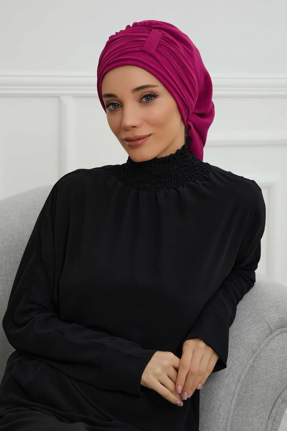 حجاب شيفون جاهز بتصميم مطوي - صورة 3