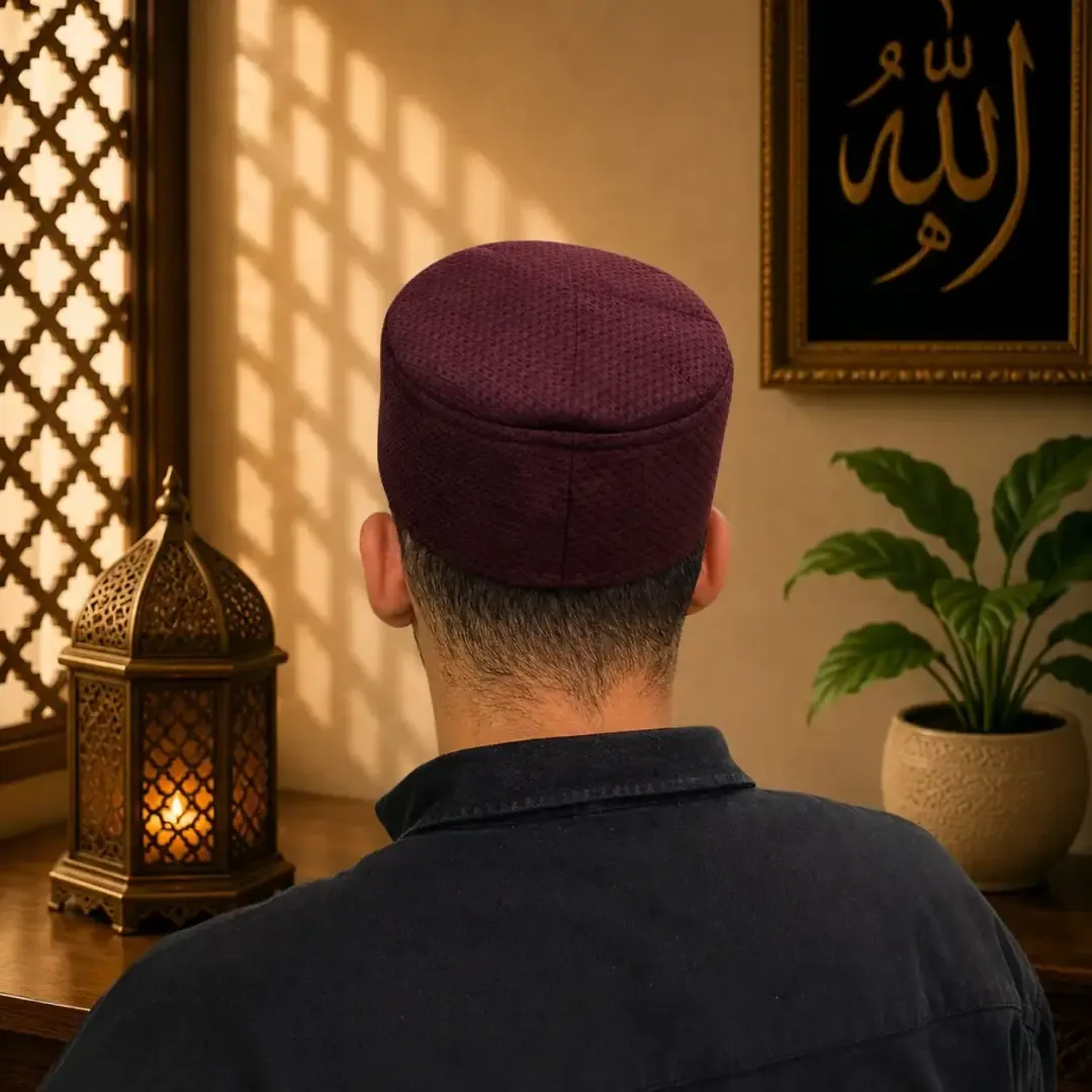 طاقية صلاة من المخمل - صورة 2