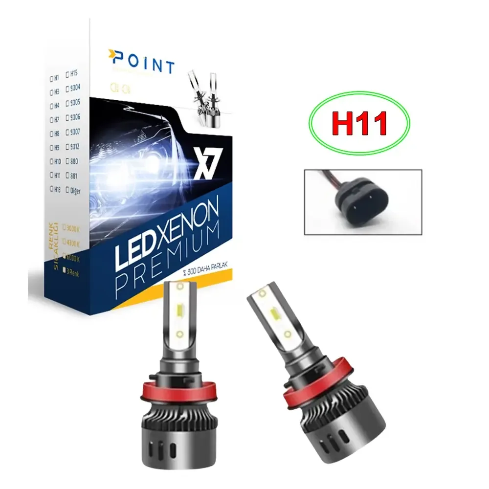 لمبة LED للمصابيح الأمامية H11 ضوء أبيض نحيفة