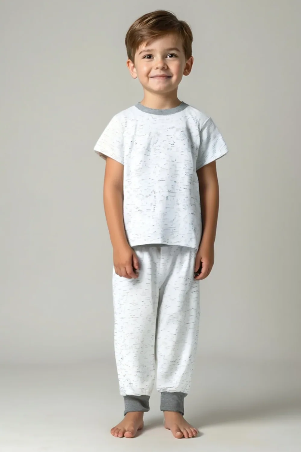 بيجاما أطفال بنقشة مرقطة لون فحمي