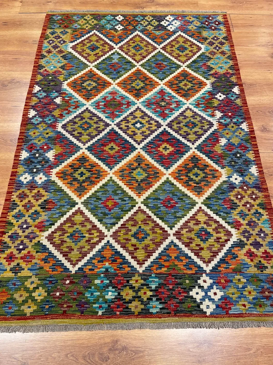 كليم منسوج يدويًا بنقشة أناضولية - 125×195 سم