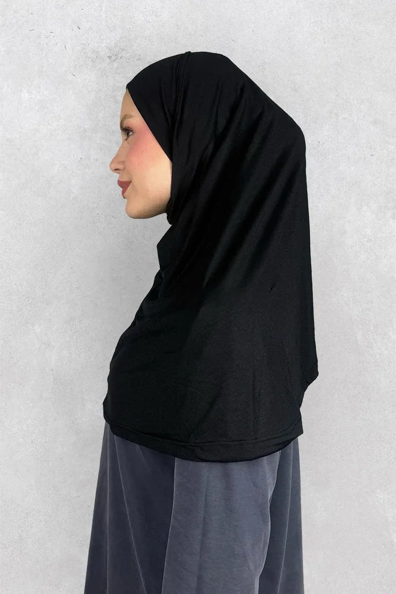 طرحة صلاة سوداء جاهزة سهلة اللبس - صورة 2