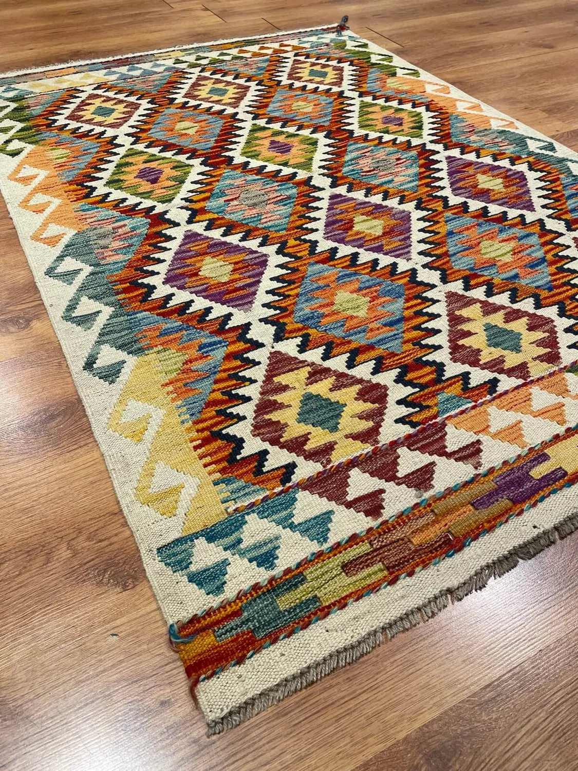 كليم بنقشة أناضولية منسوج يدويًا - 104×150 سم - صورة 2