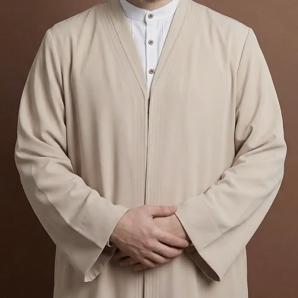 جبة صلاة عملية بياقة بخارى بلون المنك