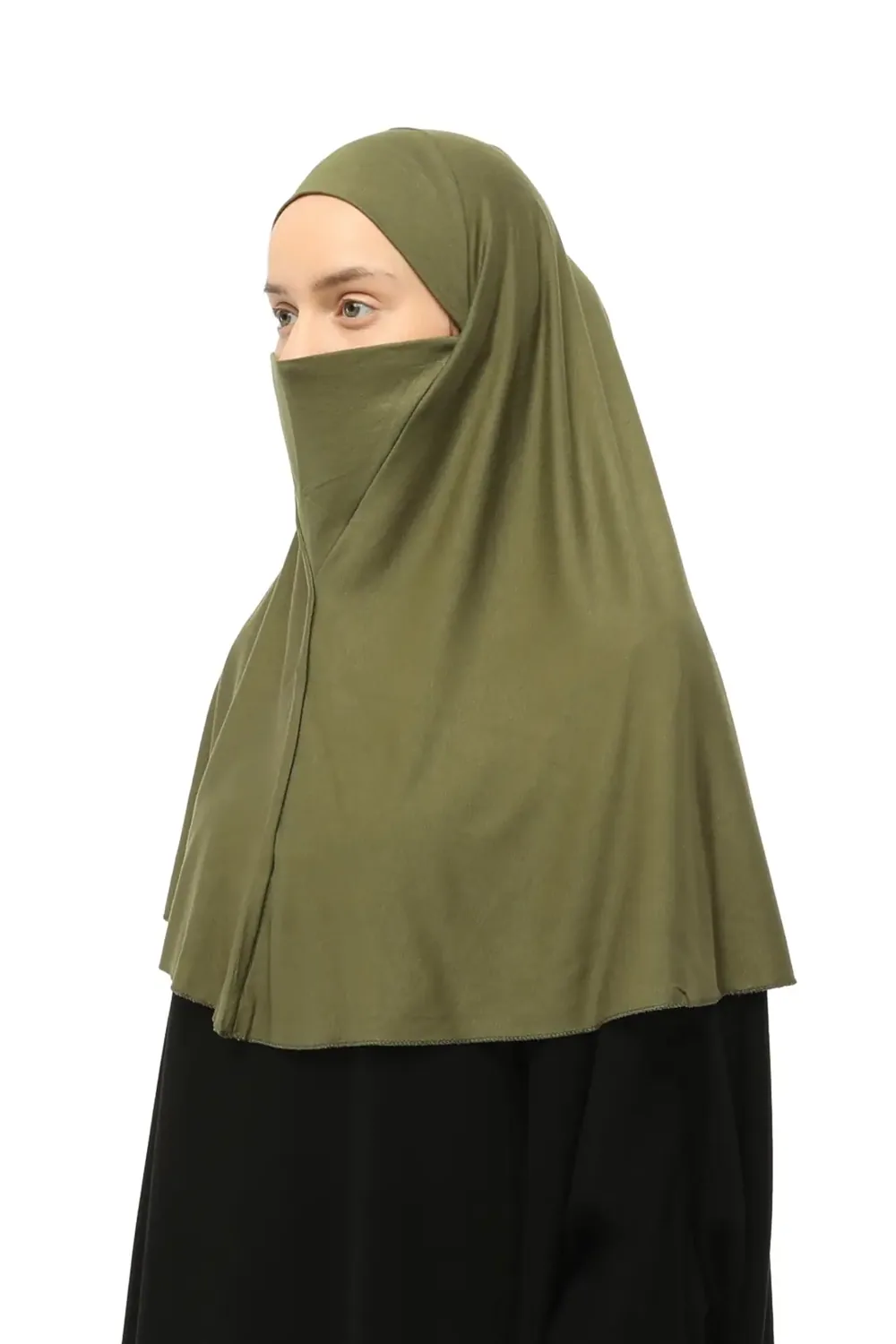 طرحة صلاة جاهزة بنقاب مقاس متوسط الطول