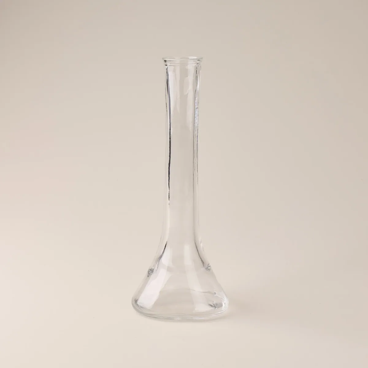 مزهرية زجاج شفاف طويلة 40 سم