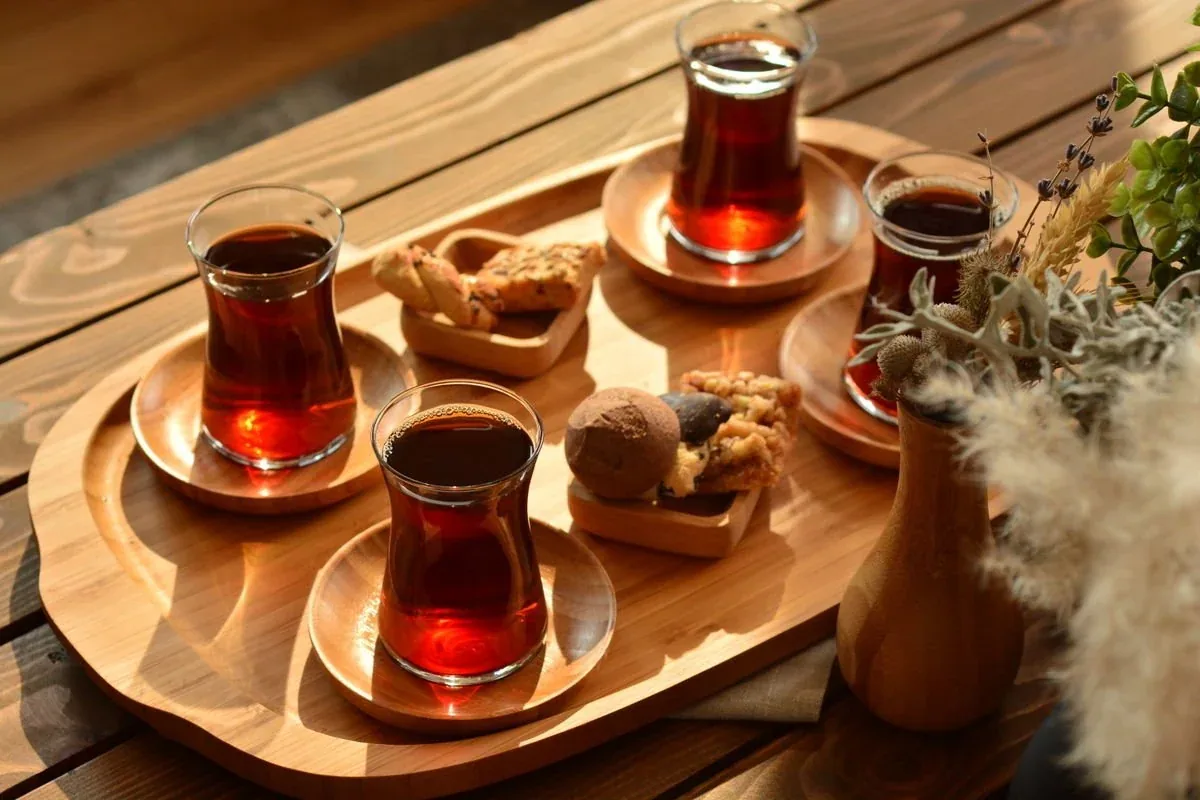 صينية خيزران مستطيلة للشاي والفطور - صورة 2
