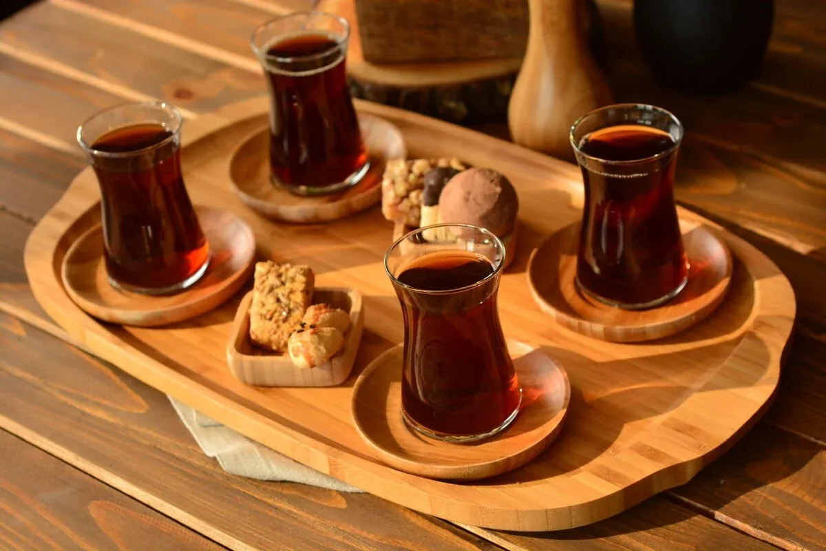 صينية خيزران مستطيلة للشاي والفطور - صورة 3