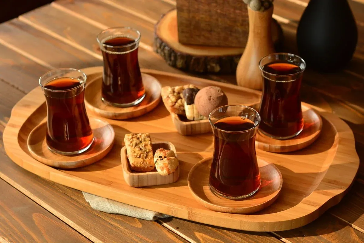 صينية خيزران مستطيلة للشاي والفطور - صورة 4