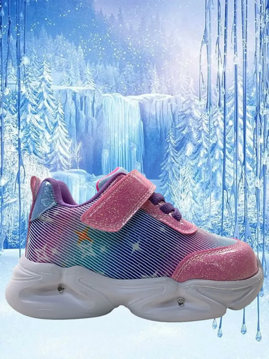 حذاء رياضي مضيء خفيف للبنات الرضّع - وردي