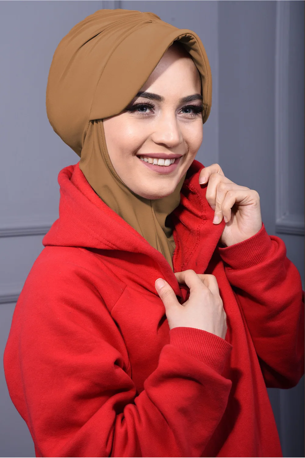 قبعة رياضية بغطاء رقبة بني فاتح - صورة 3