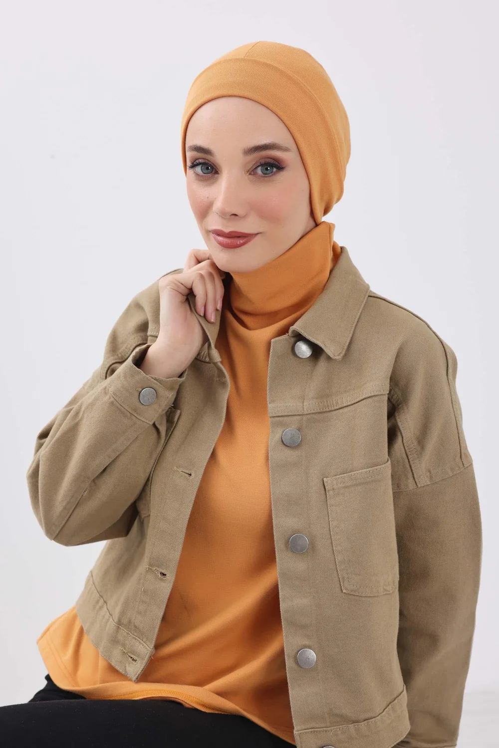 بونيه مضلع سهل اللبس خردلي - صورة 3