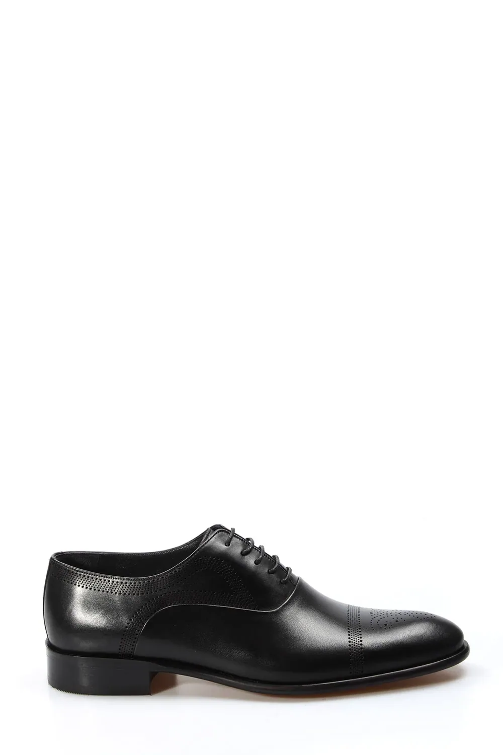 حذاء أكسفورد رجالي بنقوش مثقبة - أسود