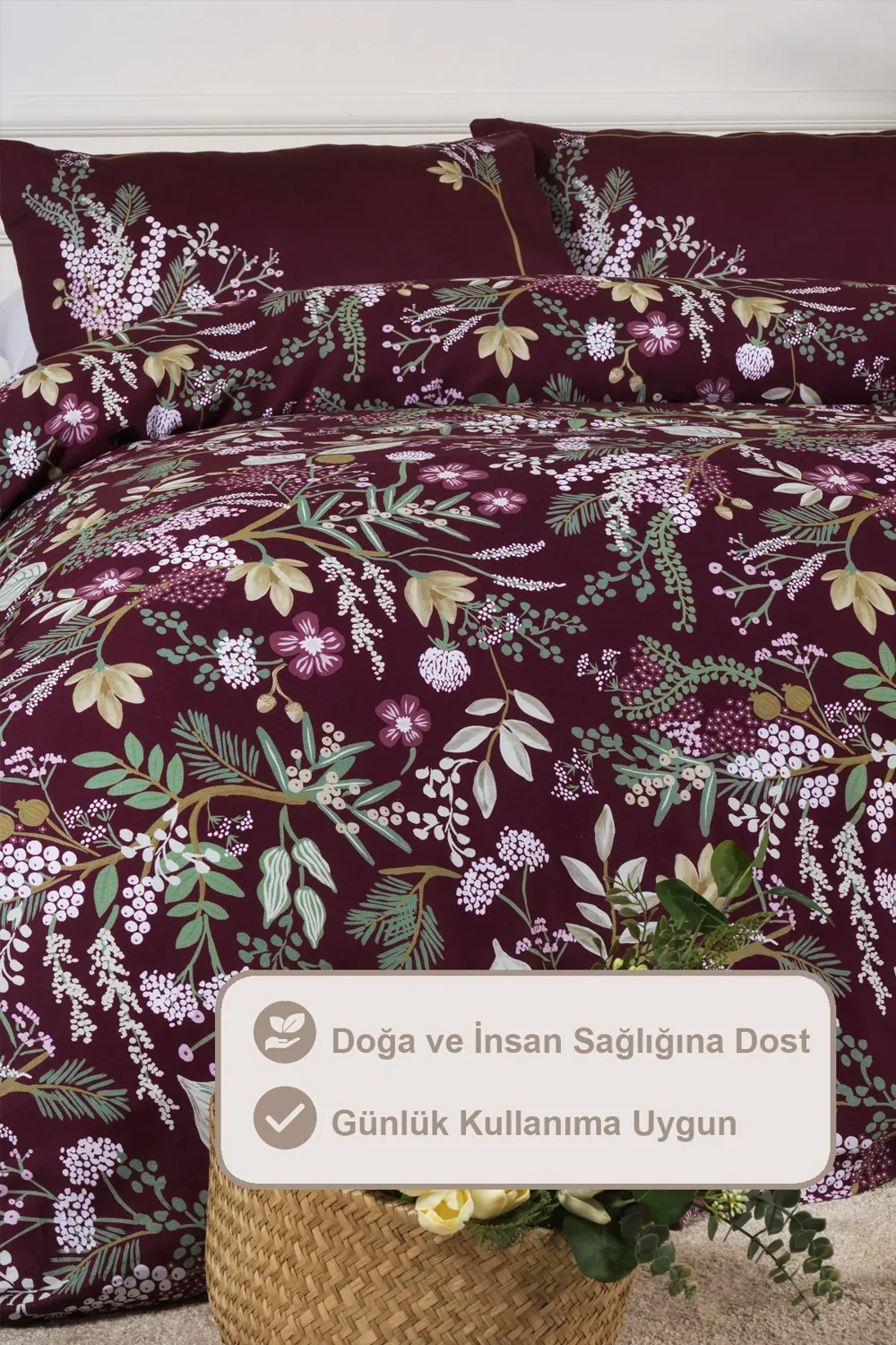 طقم غطاء لحاف مزدوج من ساتان 200×220 سم - صورة 2
