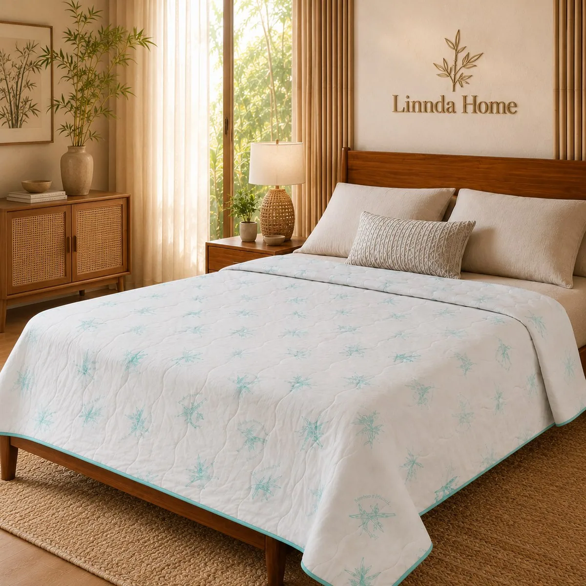 بيكيه من ألياف البامبو بتبطين كابتونيه 160×220 سم