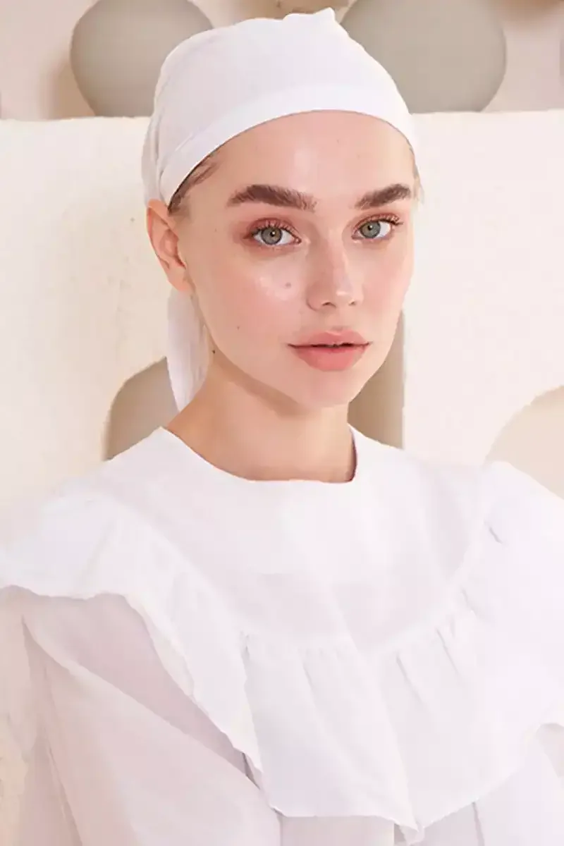 بونيه سادة بلون أبيض - صورة 2