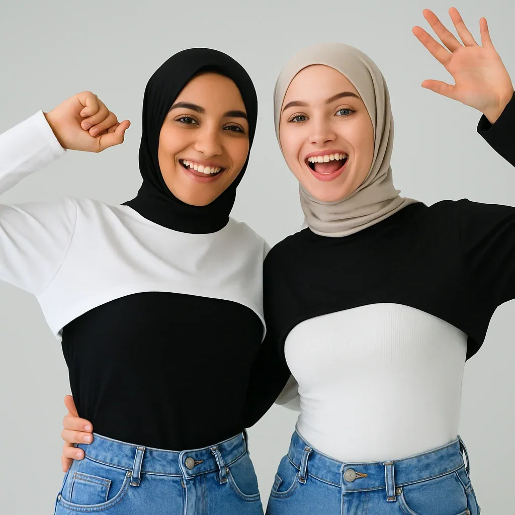قطعتان أسود وأبيض بياقة عالية مستقيمة - صورة 4