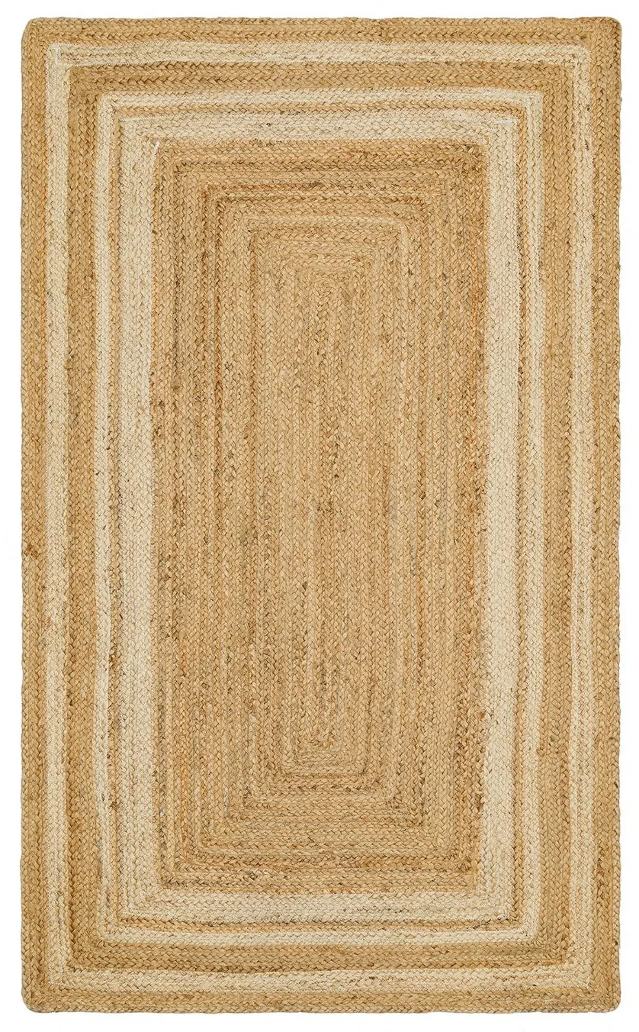 سجادة مطبخ من الجوت منسوجة يدويًا - أبيض وطبيعي - 80×150 سم