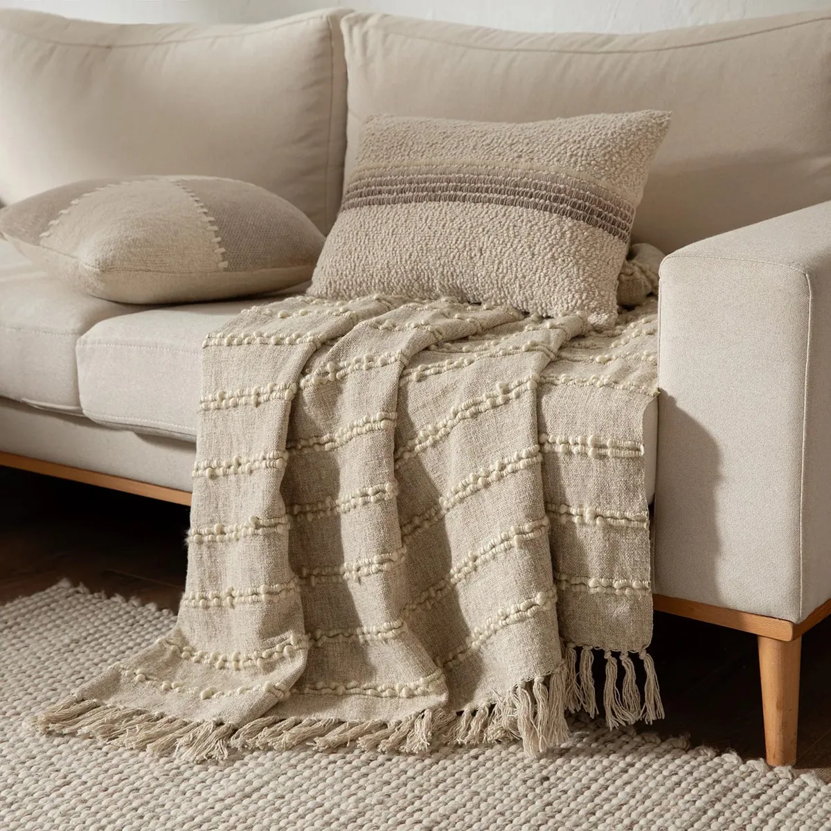 شال أريكة 130×170 سم - طبيعي - صورة 2