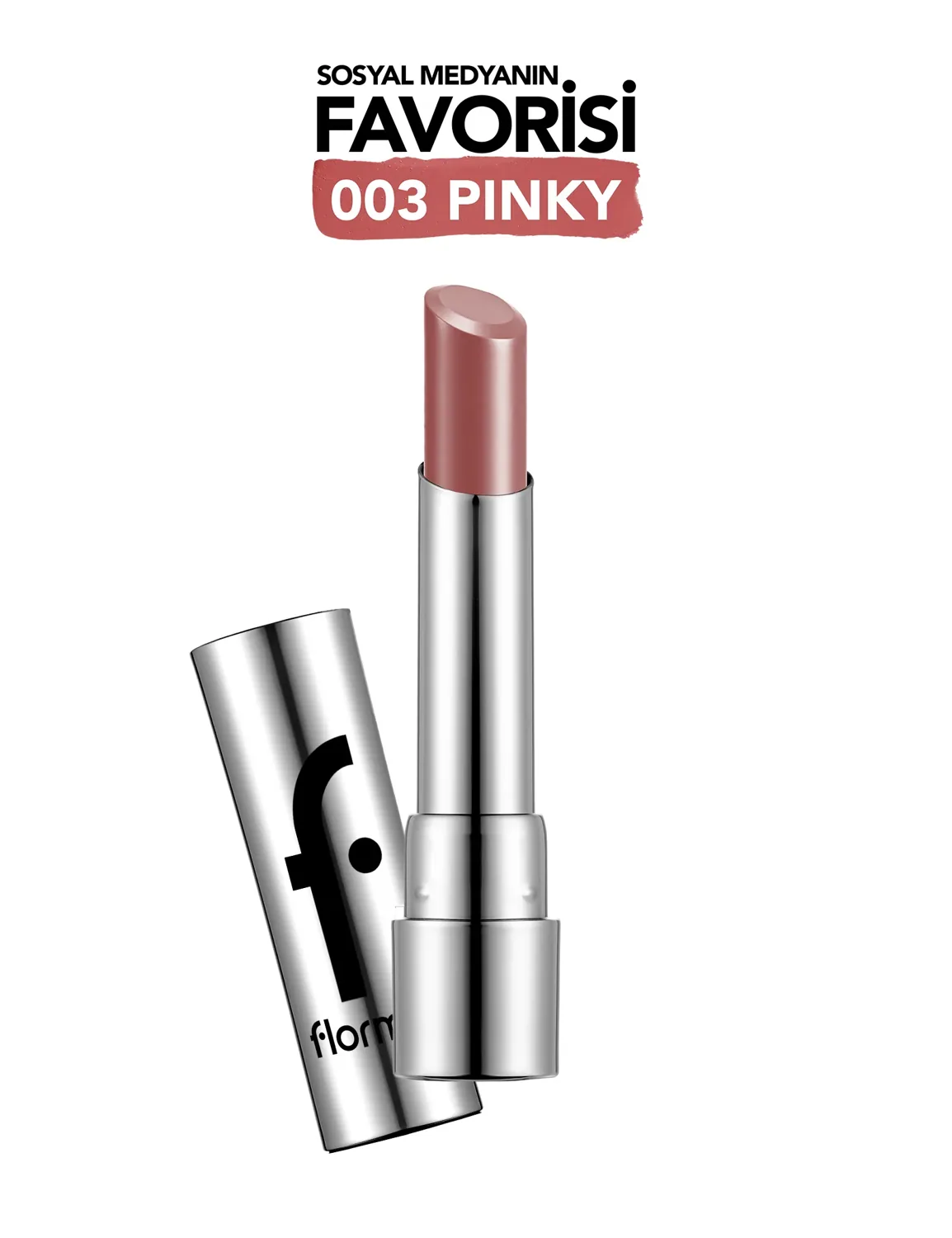 أحمر شفاه لامع وردي بقوام خفيف