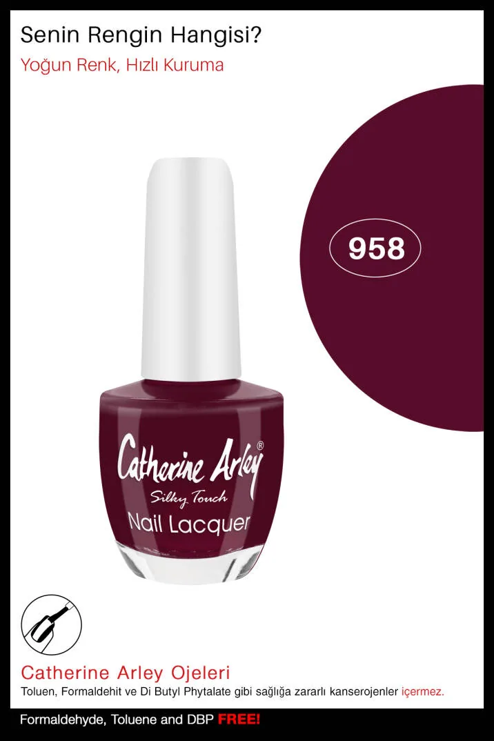طلاء أظافر بفرشاة مسطحة درجة 958