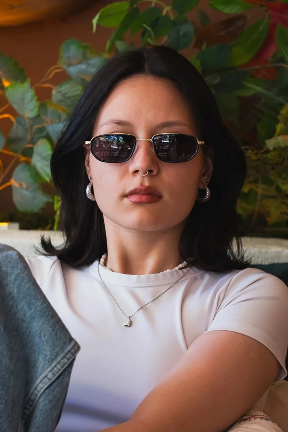 نظارة شمسية مستطيلة صغيرة بإطار معدني - صورة 2