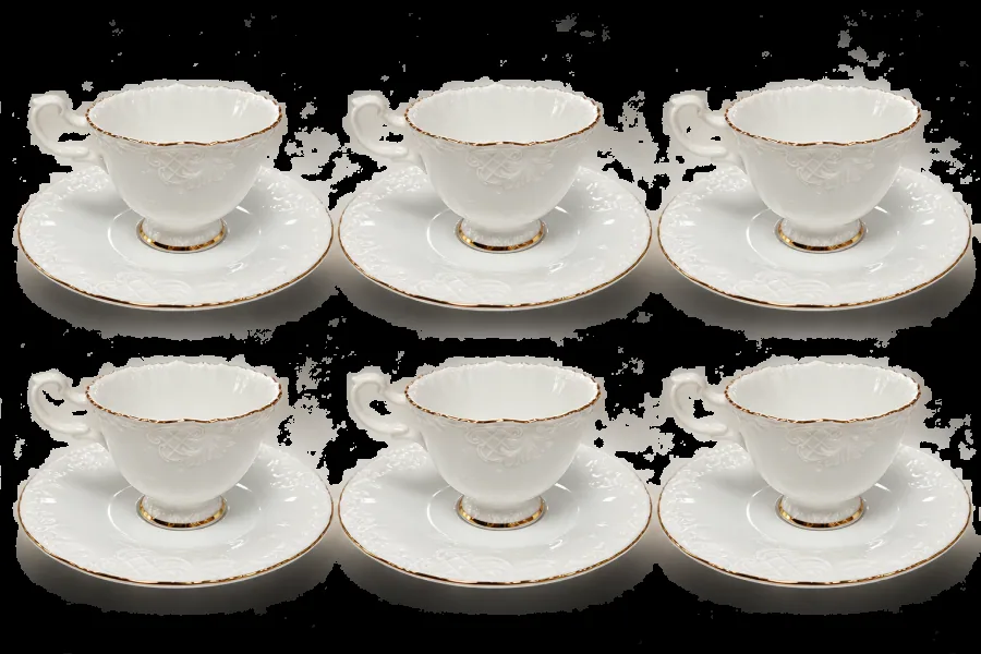 طقم شاي بورسلين 6 أشخاص بتصميم زهري - صورة 3