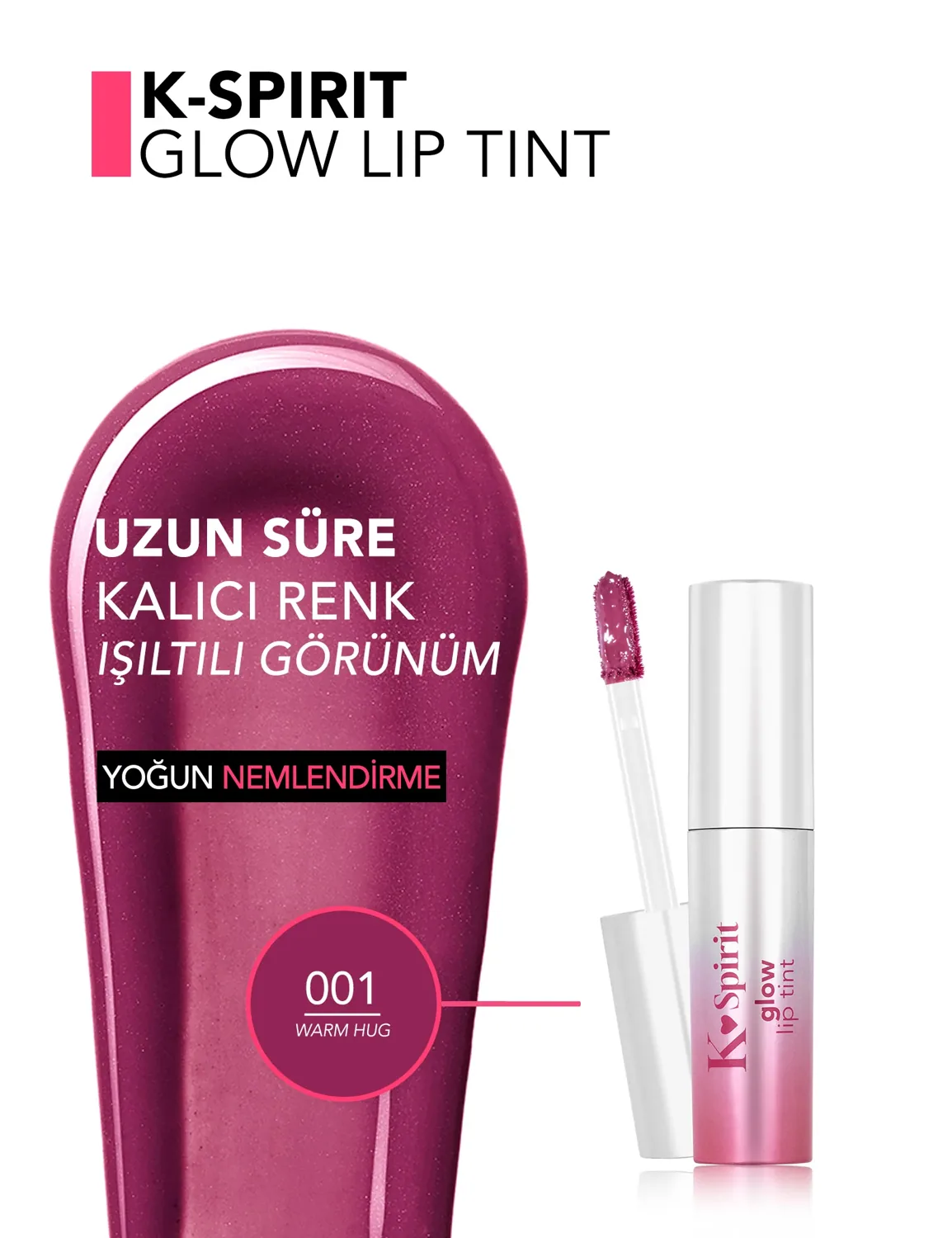 تينت شفاه لامع وردي طويل الثبات - صورة 3