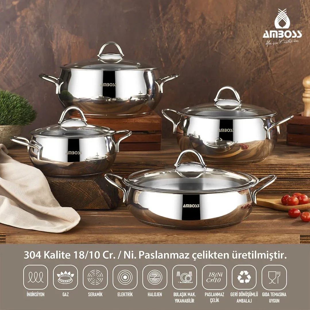 طقم قدور ستانلس ستيل 11 قطعة - صورة 4