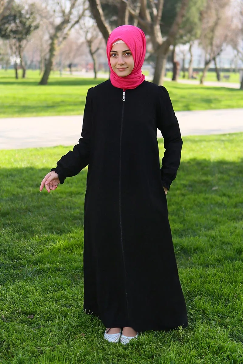 فيراس بنات أسود سادة بجيوب