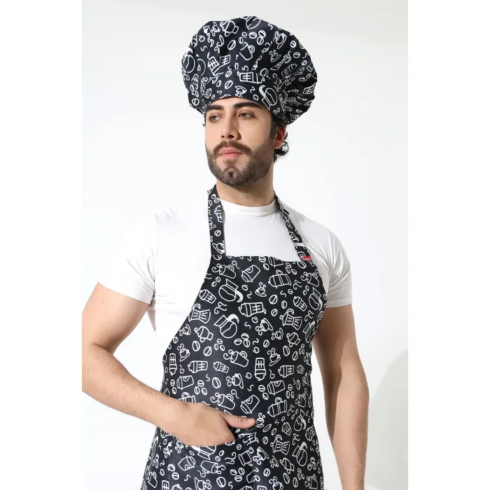مريلة مطبخ مطبوعة بفناجين القهوة - صورة 3